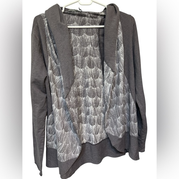 Prana Graceful Moonrock Hooded Open Front Cardigan Jacket - Picture 1 of 6